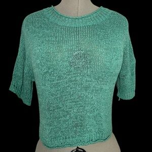 Turquoise Knit Blouse Size S